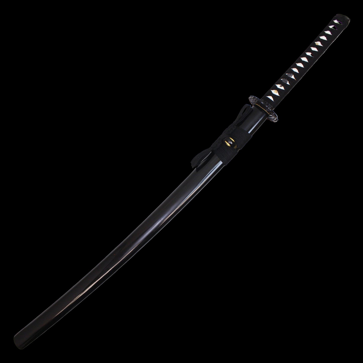 Mahogany Damascus Katana with sheath