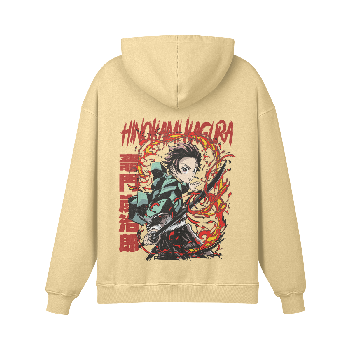 Tanjiro Kamado Hinokami Kagura Stone Wash Hoodie - Demon Slayer