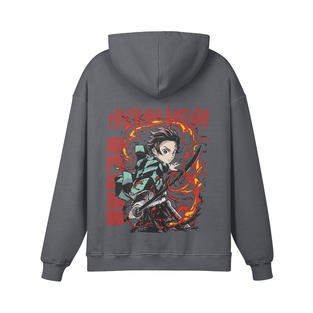 Tanjiro Kamado Hinokami Kagura Stone Wash Hoodie - Demon Slayer