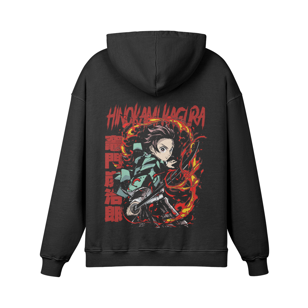 Tanjiro Kamado Hinokami Kagura Stone Wash Hoodie - Demon Slayer