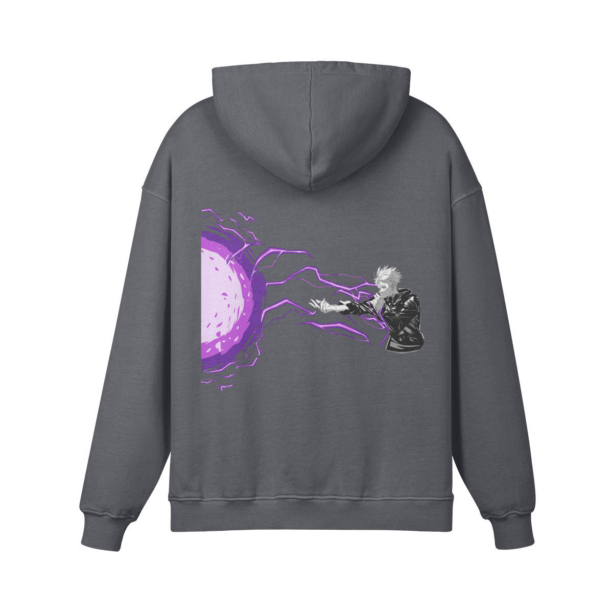 Satoru Gojo Hollow Purple Stone Wash Hoodie Jujutsu Kaisen Sword Slice