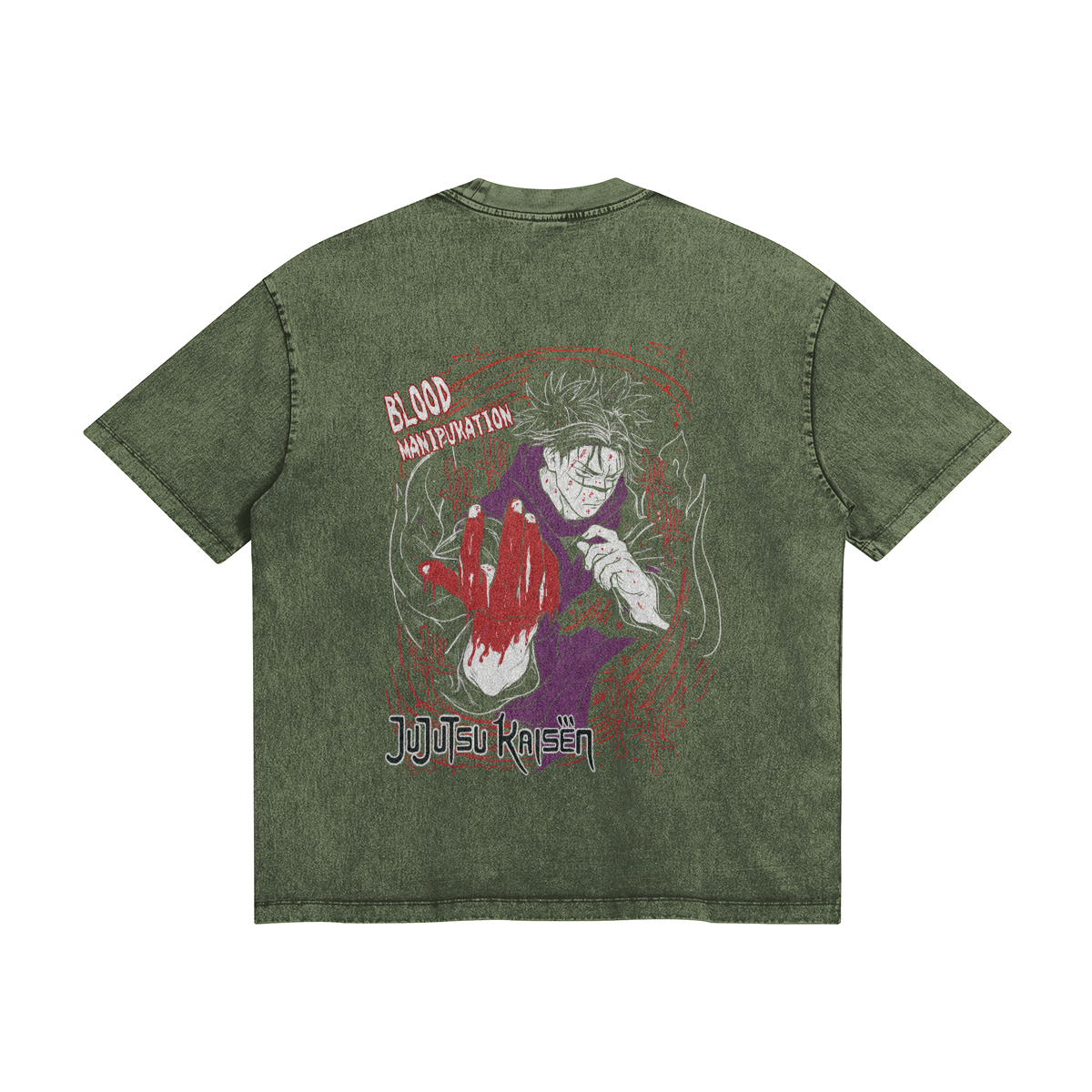Blood Manipulation Stone Wash T-Shirt - Jujutsu Kaisen