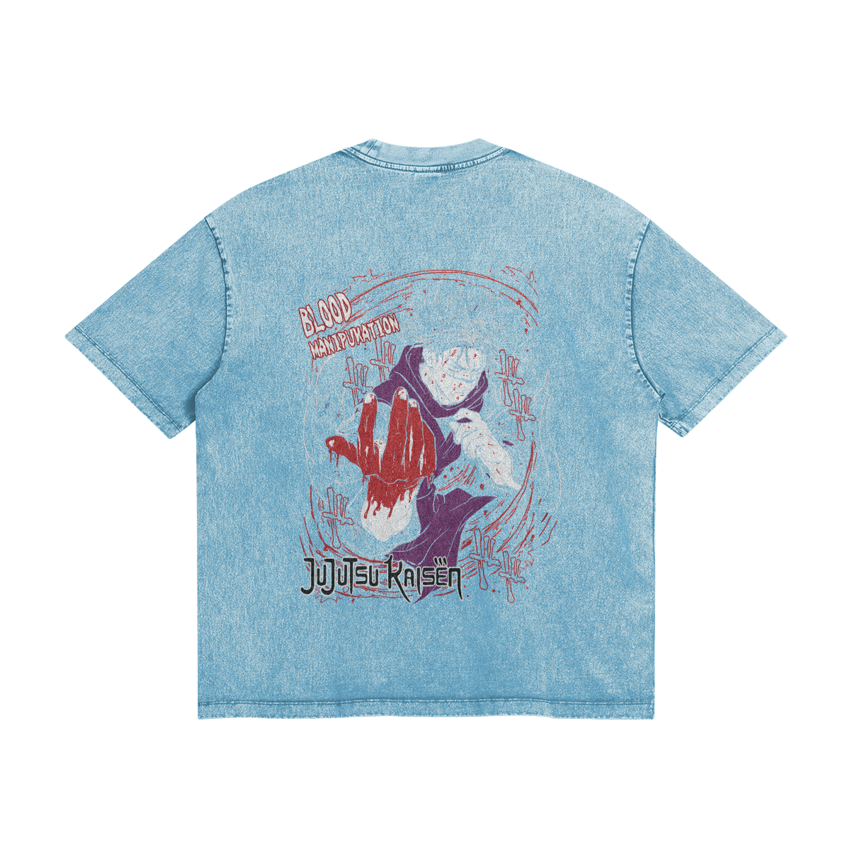Blood Manipulation Stone Wash T-Shirt - Jujutsu Kaisen