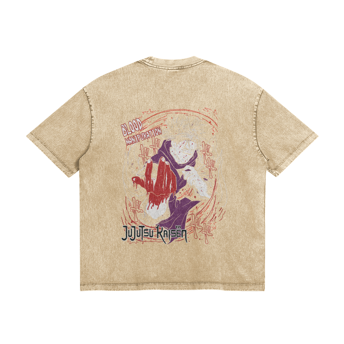 Blood Manipulation Stone Wash T-Shirt - Jujutsu Kaisen