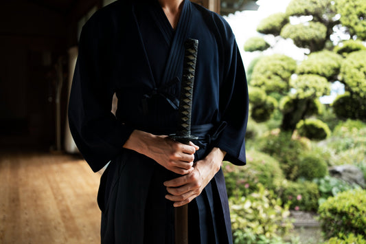 Samurai holding his katana