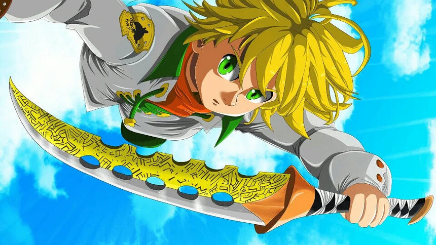 Seven deadly sins character holding a blade