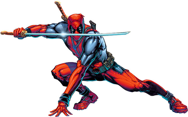 Deadpool in Superhero pose showing off Katana!