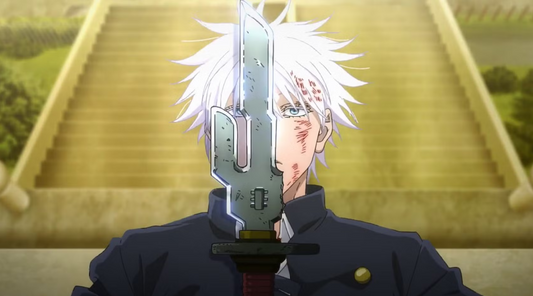 gojo holding the inverted spear of heaven