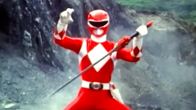 red power ranger holding lightning sword