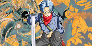 A blue haired anime character kneels with a sword in the ground, wearing a red scarf, with battle imagery behind him.