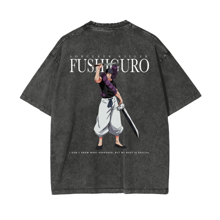 Toji Fushiguro Inverted Spear of Heaven Stone Wash T-Shirt - Jujutsu Kaisen