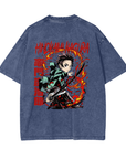 Tanjiro Kamado Hinokami Kagura Stone Wash T-Shirt - Demon Slayer