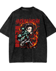 Tanjiro Kamado Hinokami Kagura Stone Wash T-Shirt - Demon Slayer