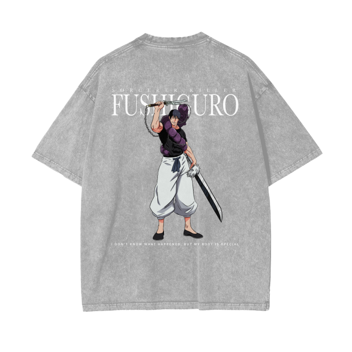 Toji Fushiguro Inverted Spear of Heaven Stone Wash T-Shirt - Jujutsu Kaisen