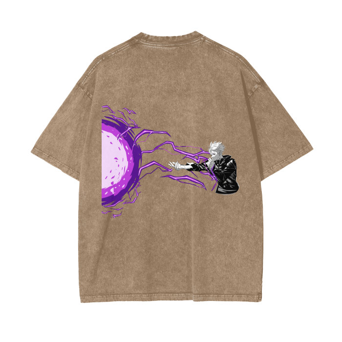 Satoru Gojo Hollow Purple Stone Wash T-Shirt - Jujutsu Kaisen