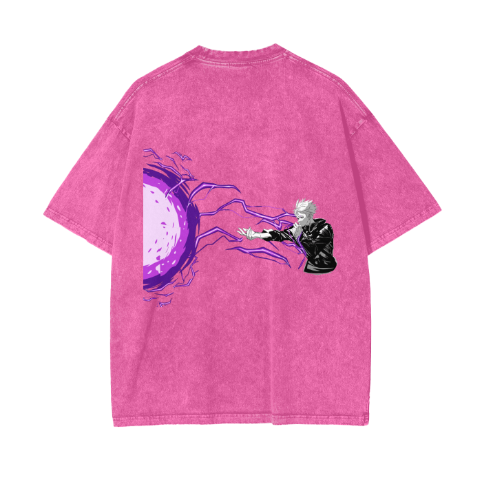 Satoru Gojo Hollow Purple Stone Wash T-Shirt - Jujutsu Kaisen