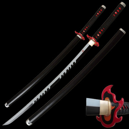 Battle-Ready Tanjiro Kamado Flame Katana - Demon Slayer (Sharp)