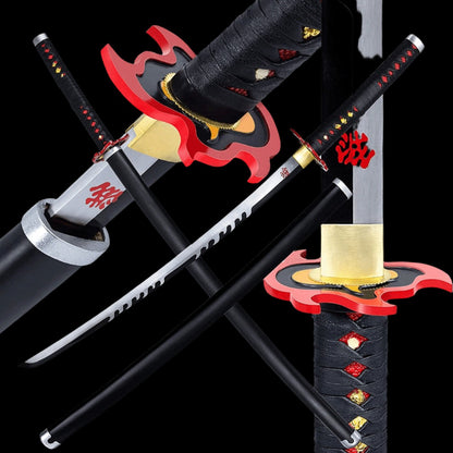 Battle-Ready Tanjiro Kamado Flame Katana - Demon Slayer (Sharp)