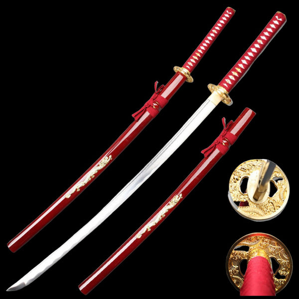 Battle-Ready Red Dragon Katana display image