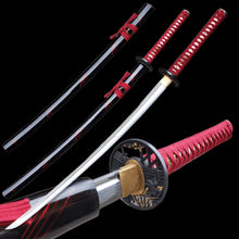 Battle-Ready Burgundy Dragon Katana (1065 High Carbon Steel)