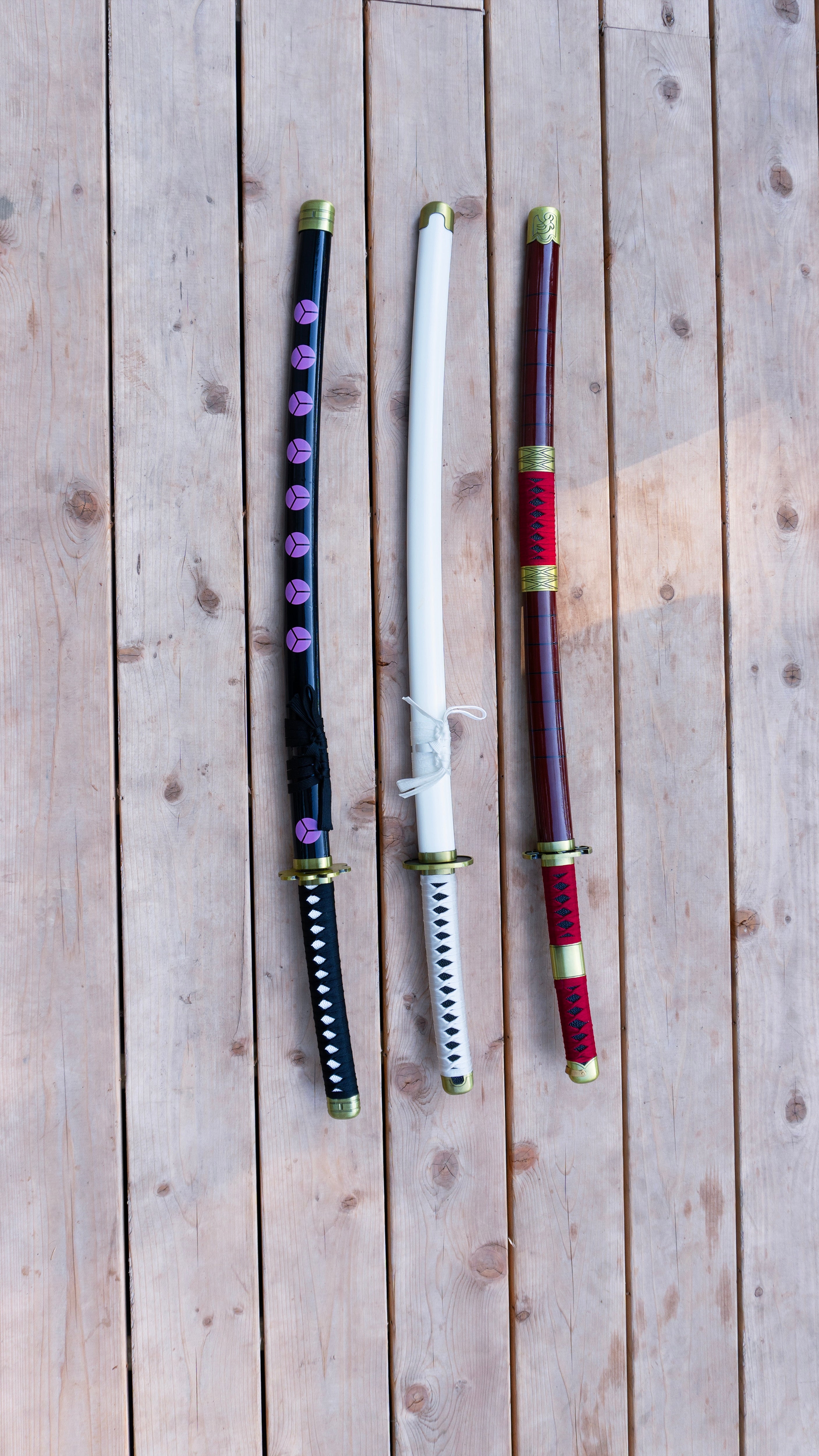 Roronoa Zoro Shusui and Yubashiri Sandai Kitetsu 3|piece Katana Set ...
