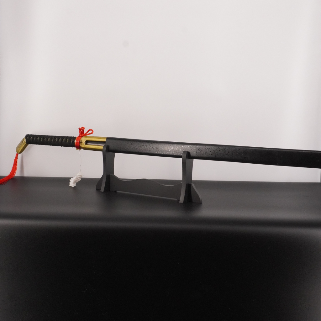 Sword on a stand with a white background