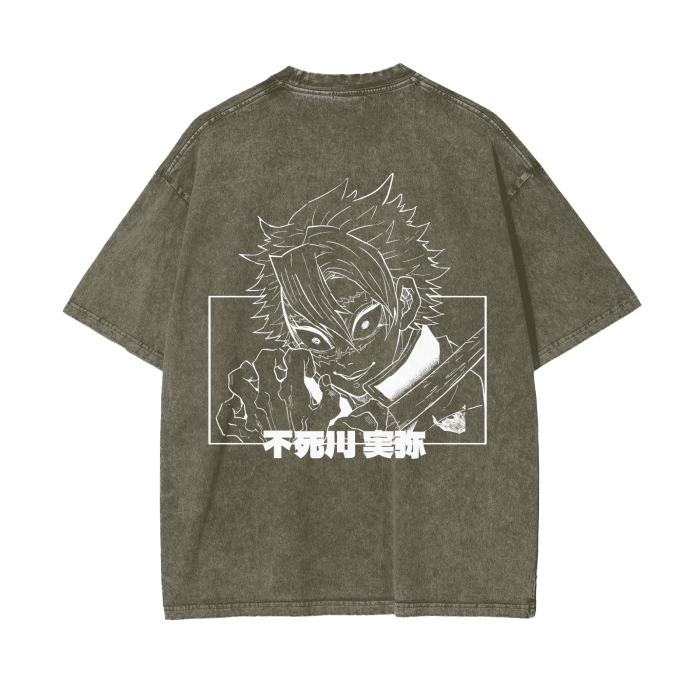 Sanemi Shinazugawa Stone Wash T-Shirt - Demon Slayer