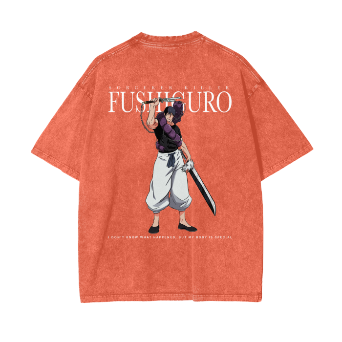 Toji Fushiguro Inverted Spear of Heaven Stone Wash T-Shirt - Jujutsu Kaisen