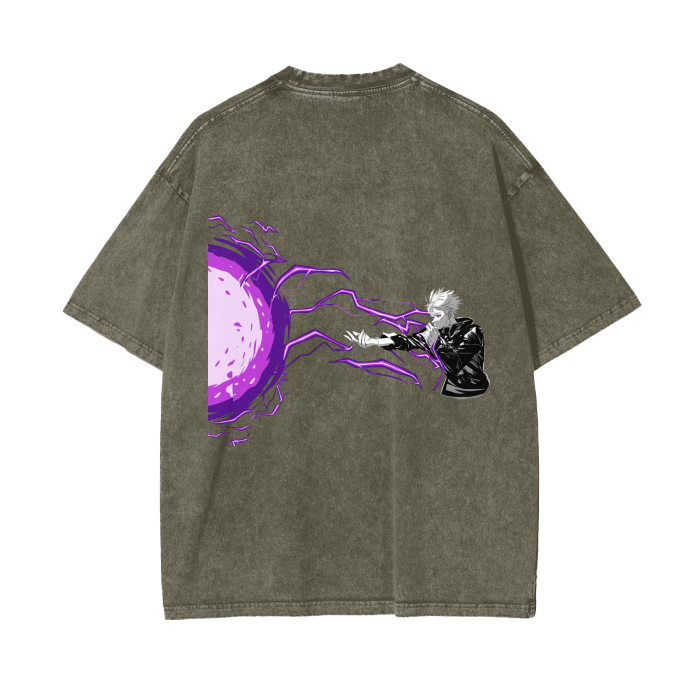 Satoru Gojo Hollow Purple Stone Wash T-Shirt - Jujutsu Kaisen