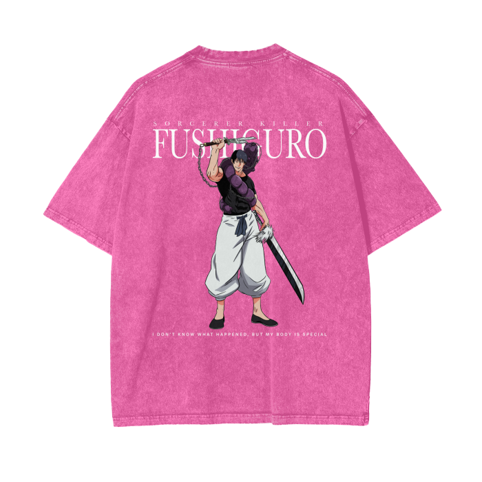 Toji Fushiguro Inverted Spear of Heaven Stone Wash T-Shirt - Jujutsu Kaisen