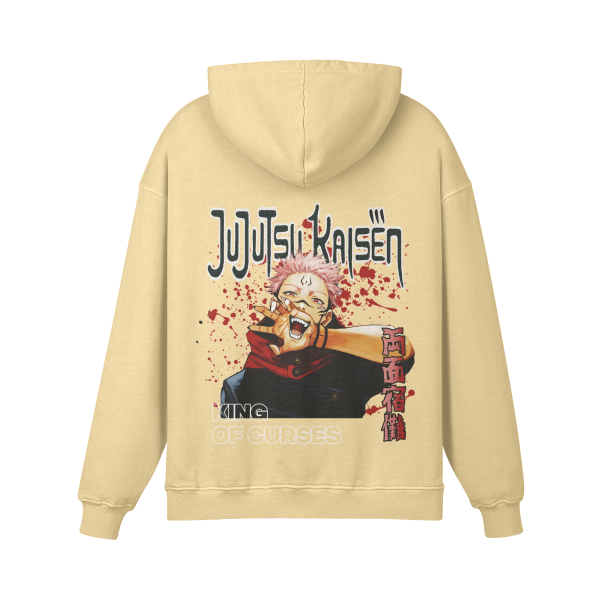 The King of Curses Sukuna Stone Wash Hoodie - Jujutsu Kaisen