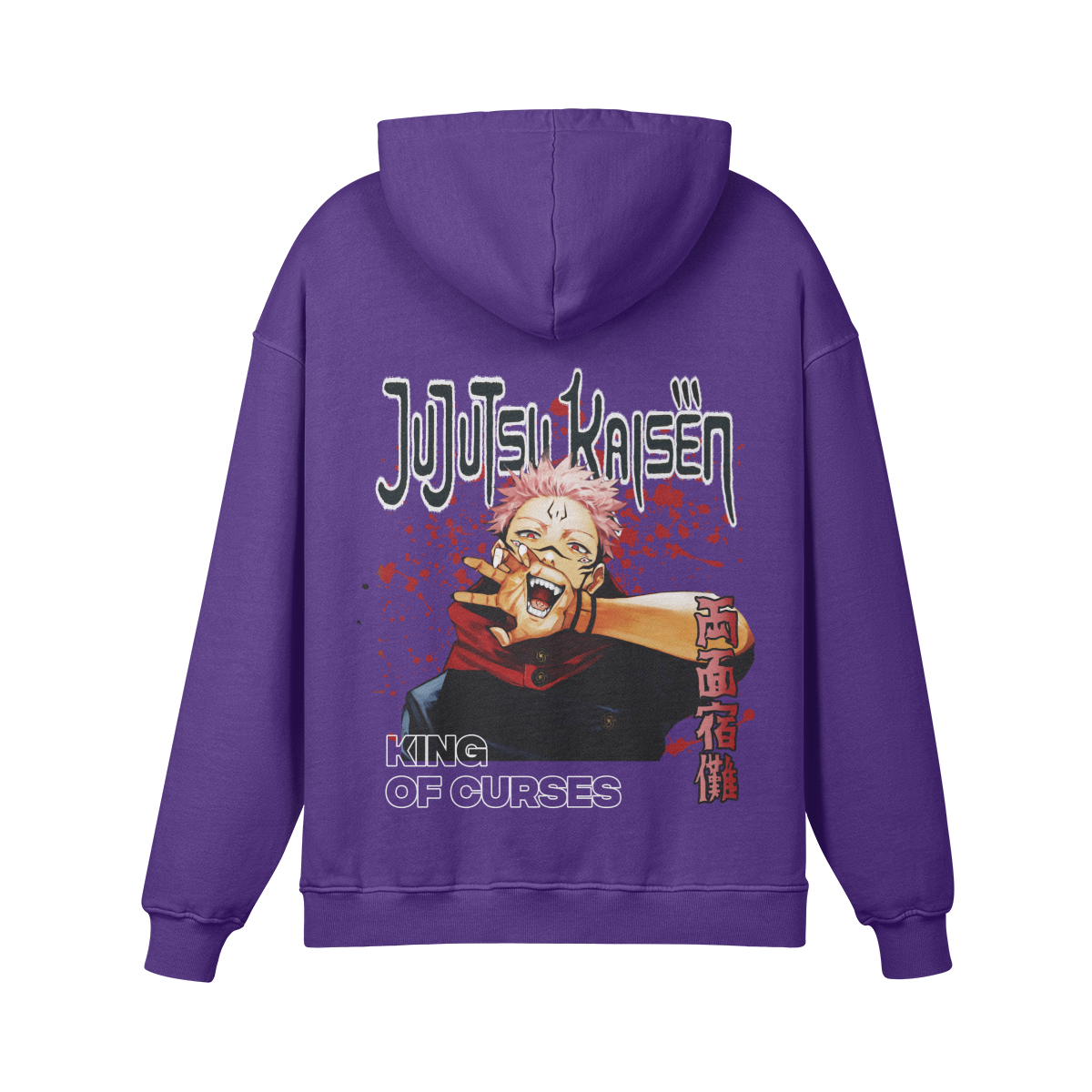 The King of Curses Sukuna Stone Wash Hoodie - Jujutsu Kaisen