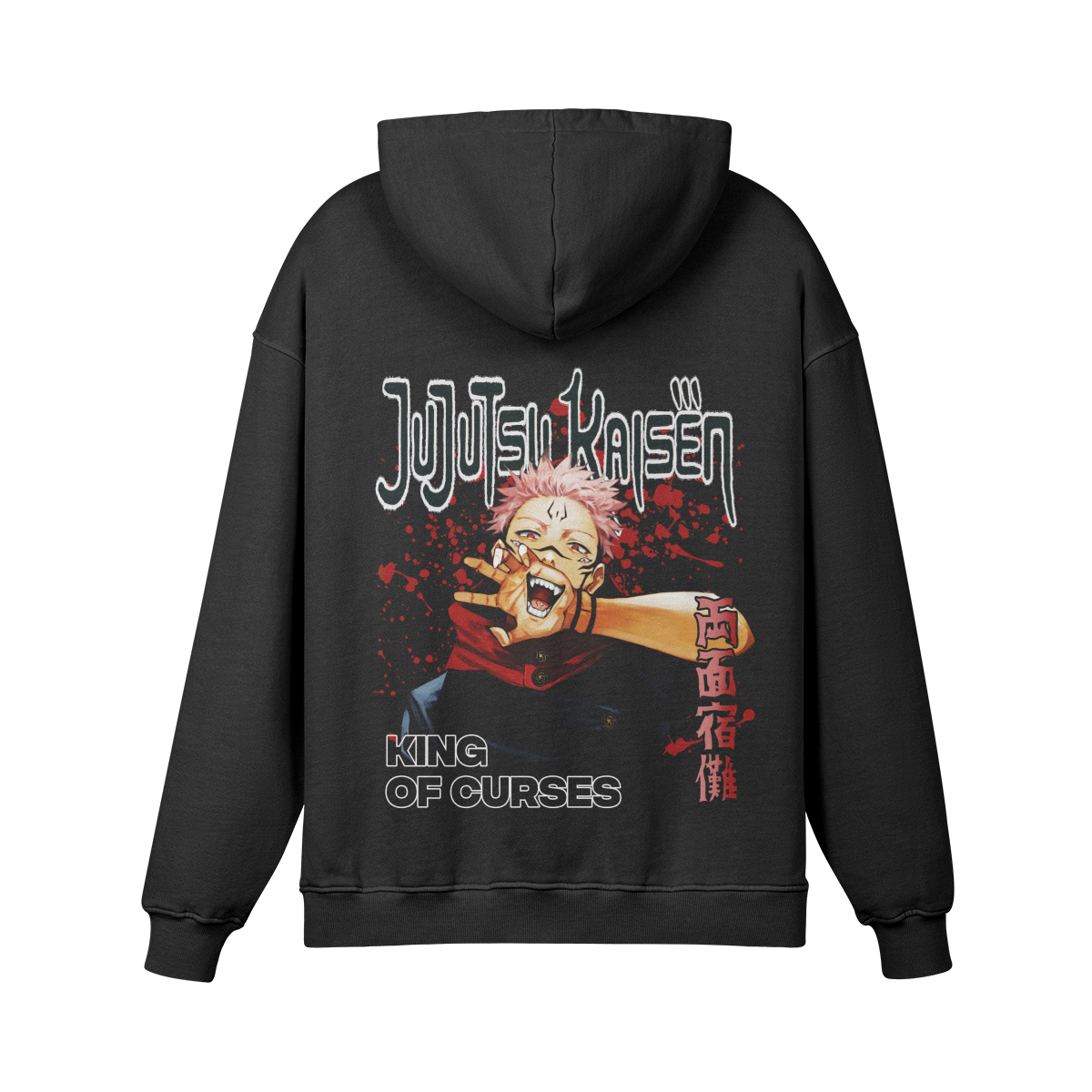 The King of Curses Sukuna Stone Wash Hoodie - Jujutsu Kaisen