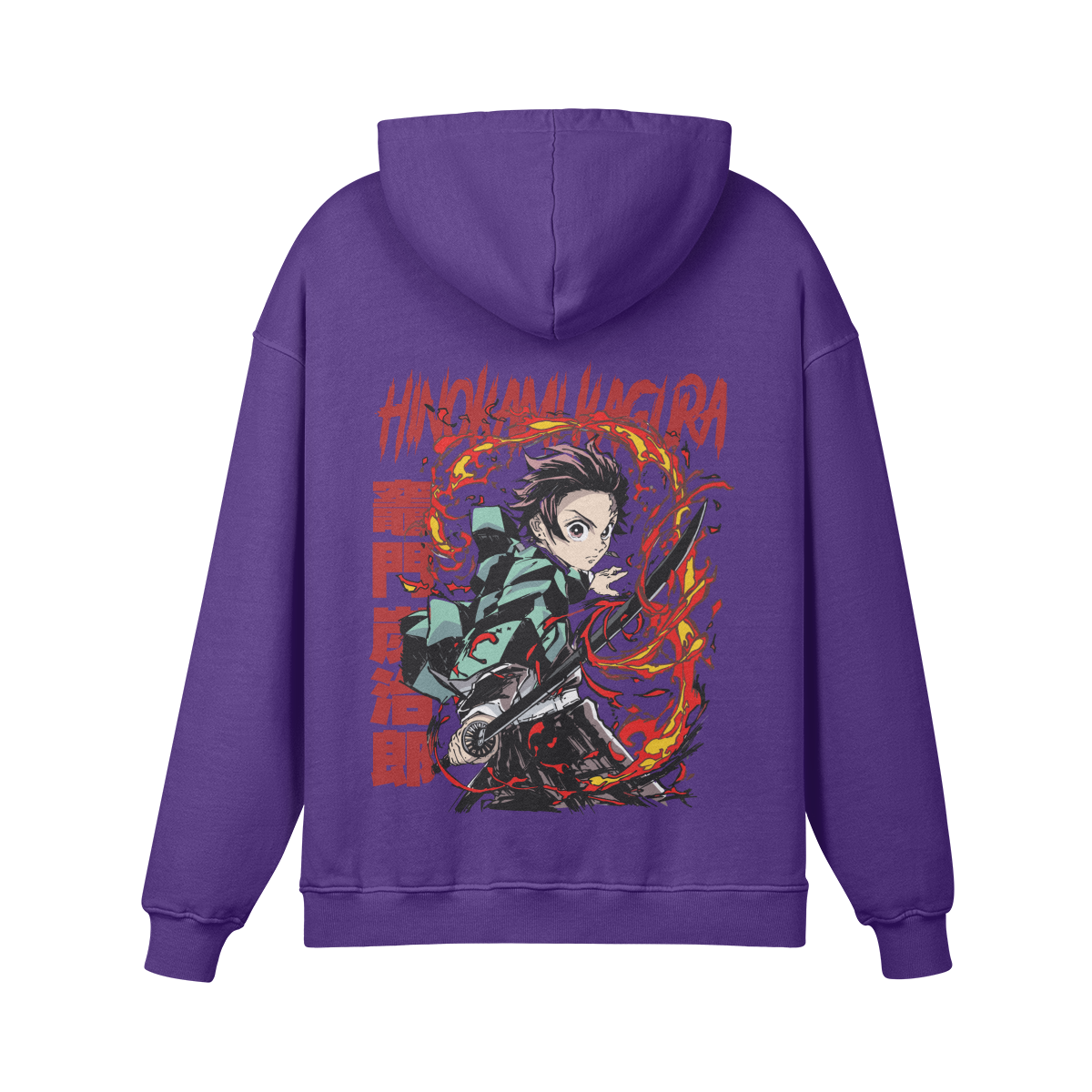 Tanjiro Kamado Hinokami Kagura Stone Wash Hoodie - Demon Slayer