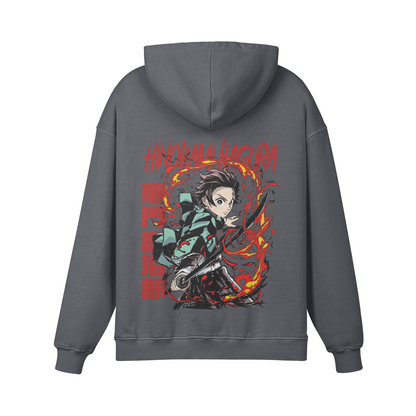 Tanjiro Kamado Hinokami Kagura Stone Wash Hoodie - Demon Slayer
