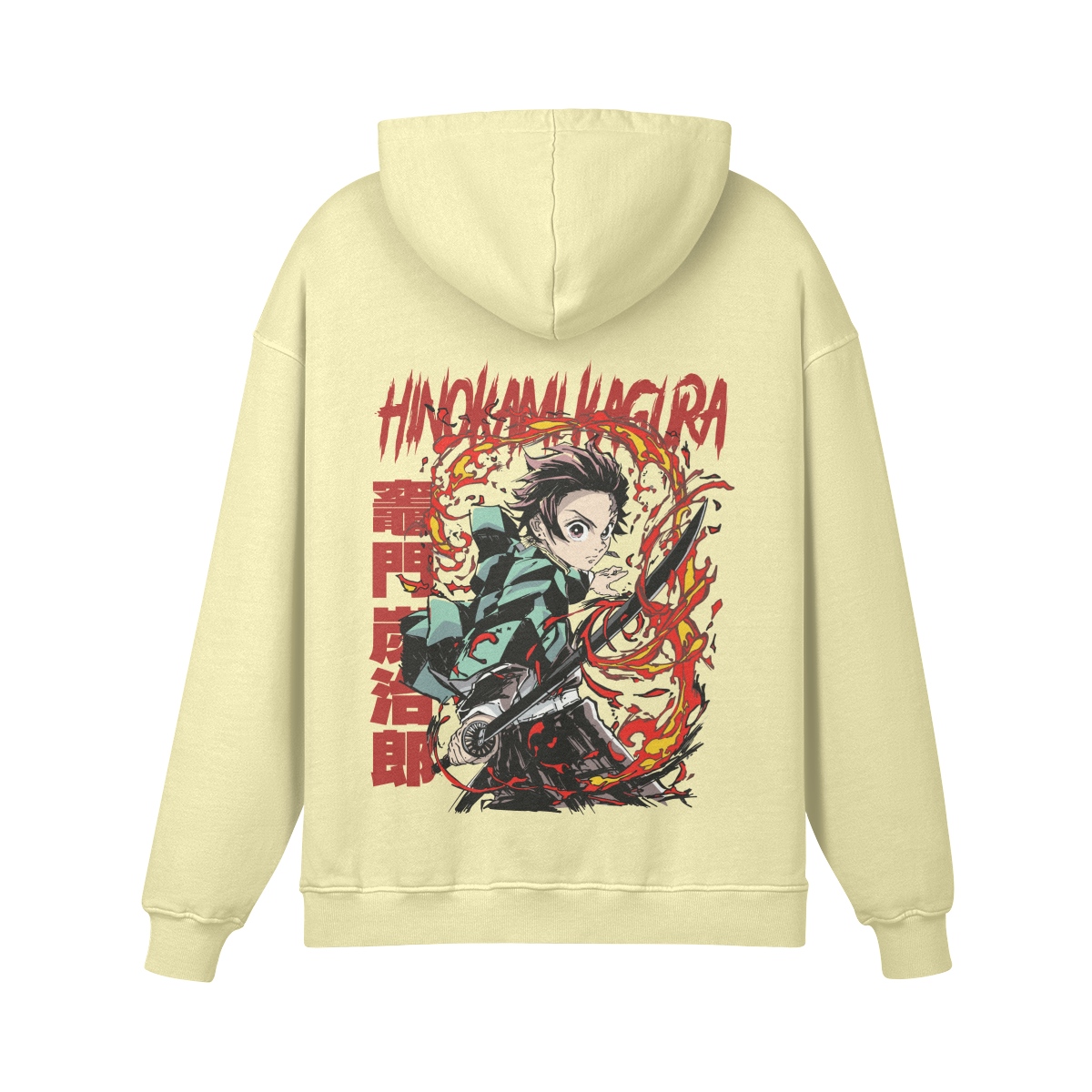 Tanjiro Kamado Hinokami Kagura Stone Wash Hoodie - Demon Slayer