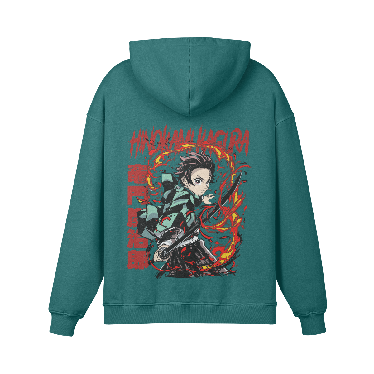 Tanjiro Kamado Hinokami Kagura Stone Wash Hoodie - Demon Slayer