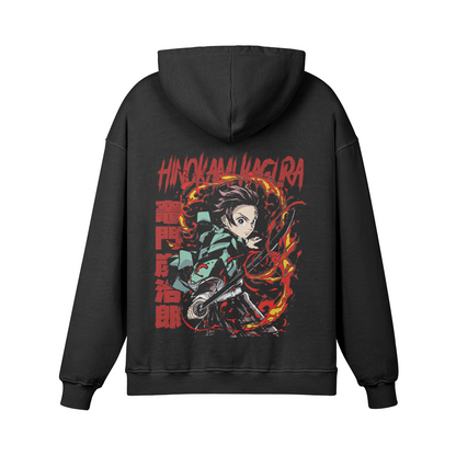 Tanjiro Kamado Hinokami Kagura Stone Wash Hoodie - Demon Slayer