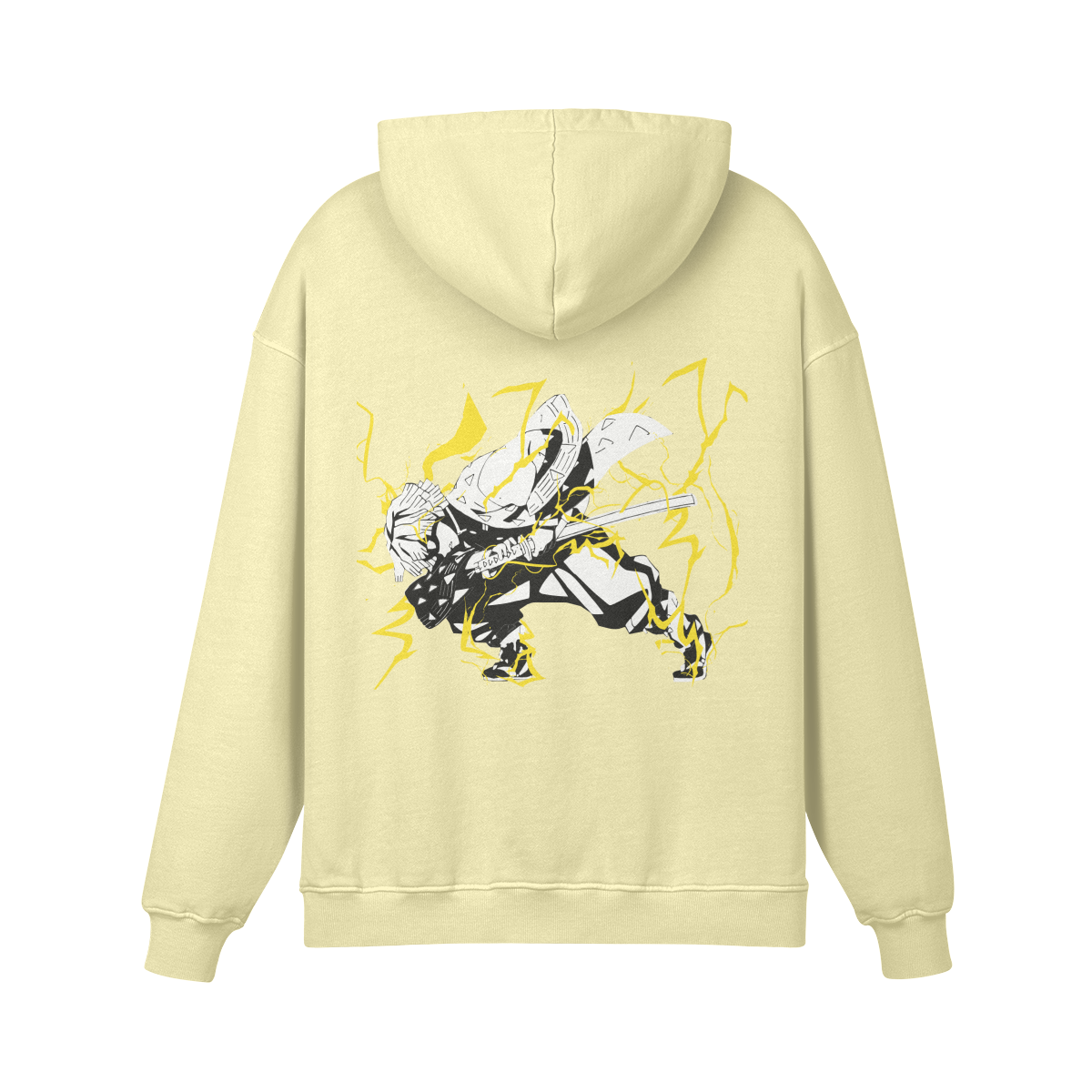 Zenitsu Agatsuma Thunderclap and Flash Stone Wash Hoodie - Demon Slayer