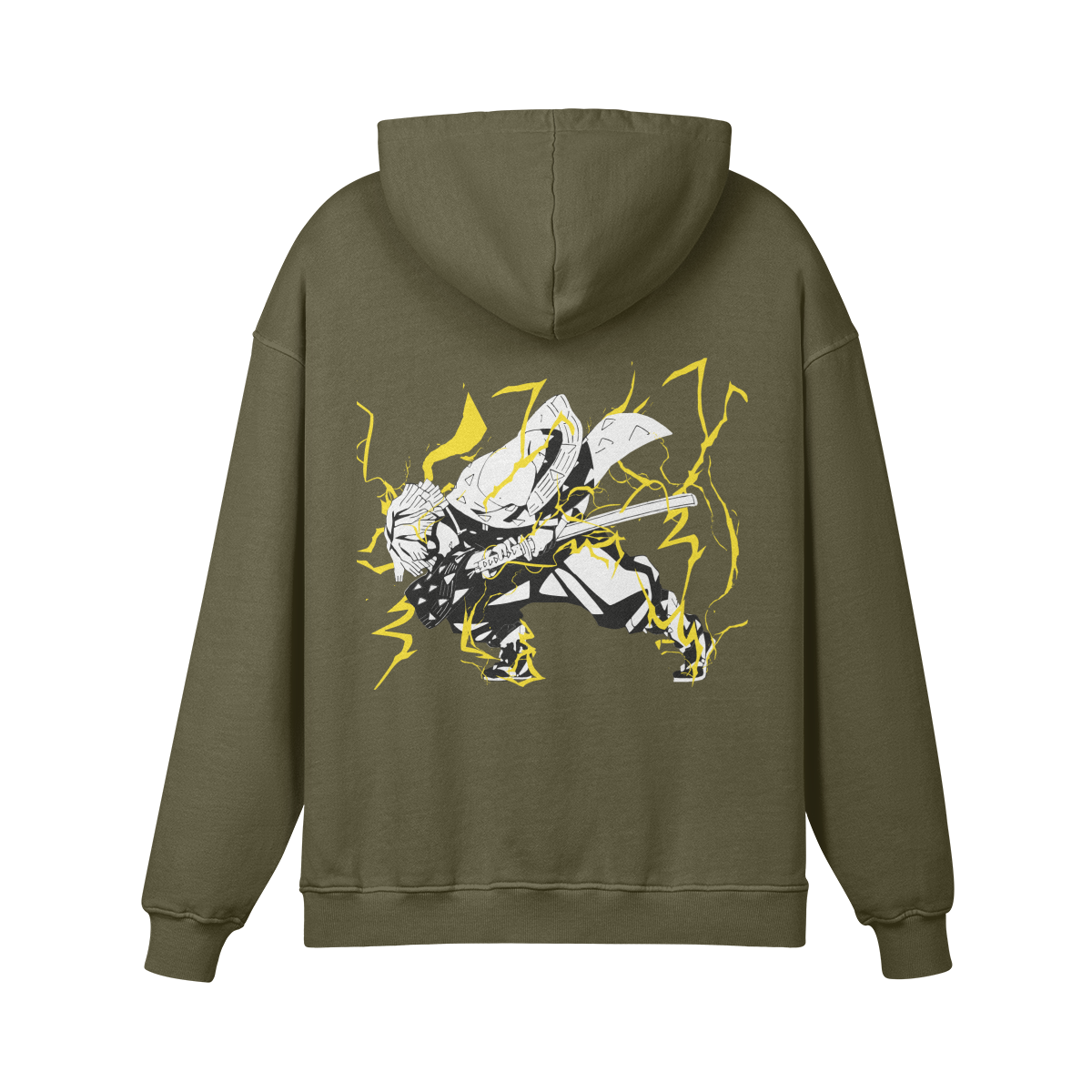 Zenitsu Agatsuma Thunderclap and Flash Stone Wash Hoodie