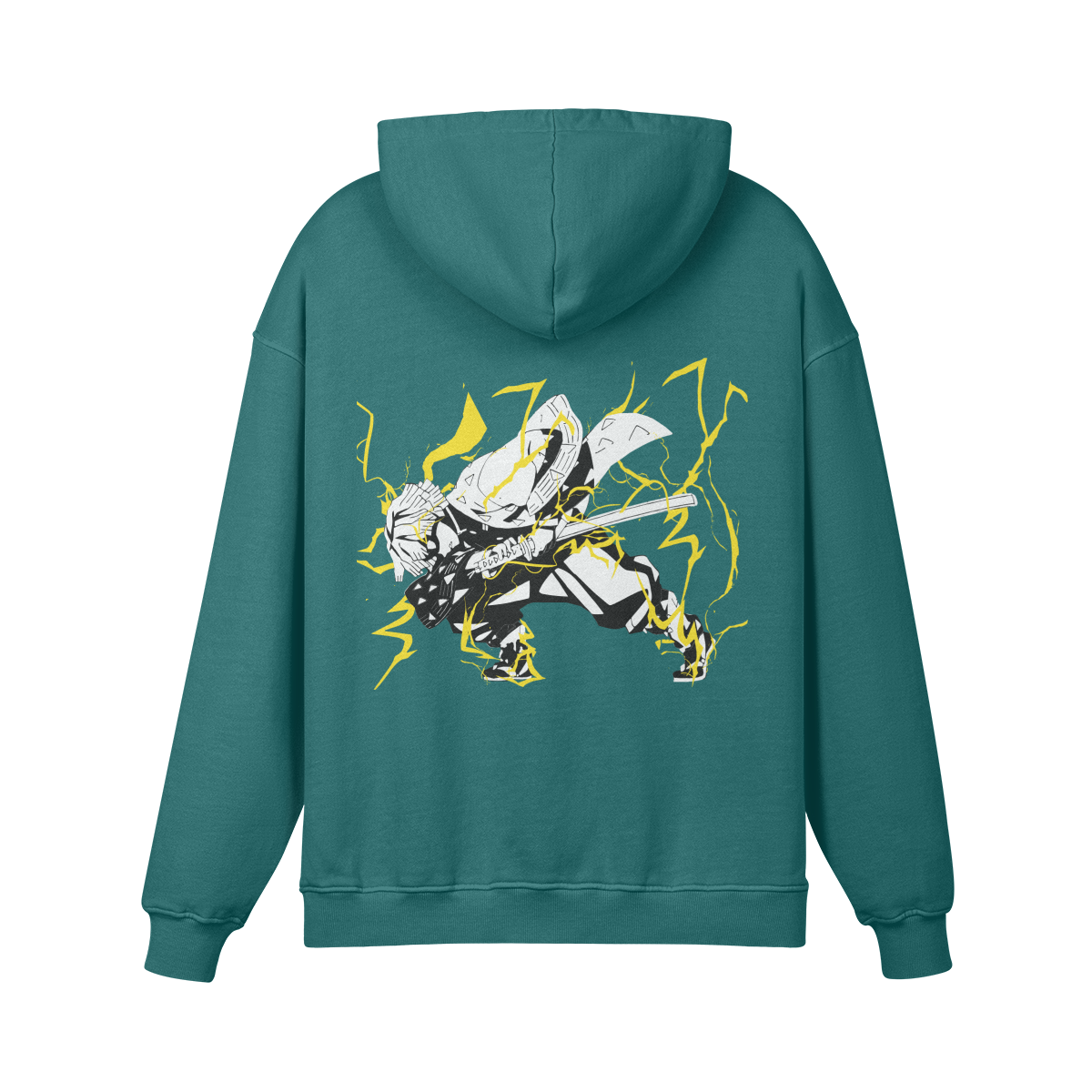 Zenitsu Agatsuma Thunderclap and Flash Stone Wash Hoodie - Demon Slayer