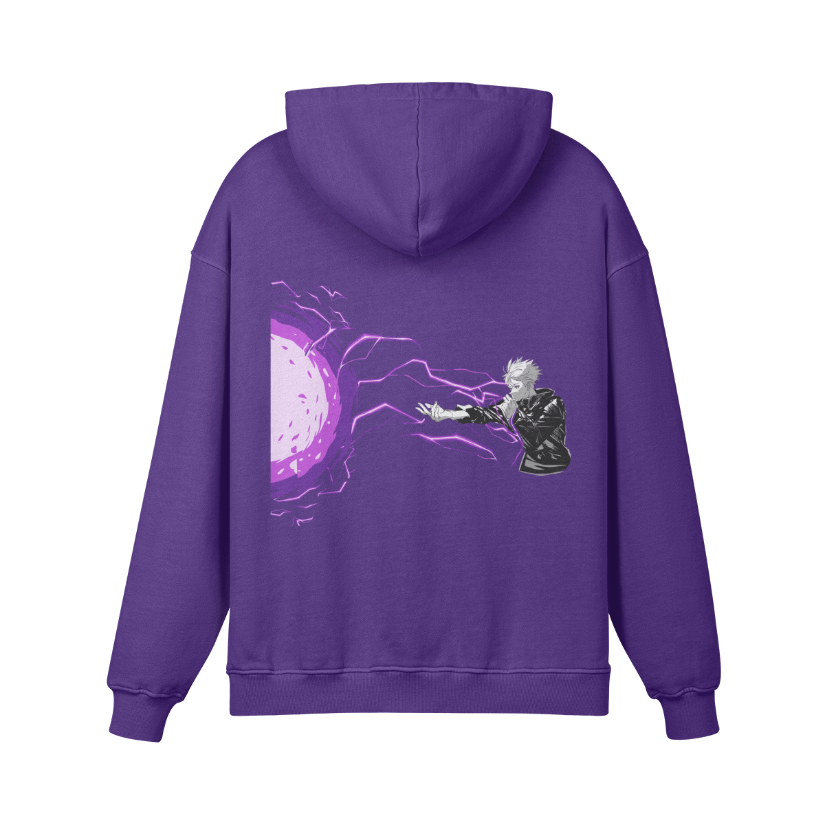 国内で当店のみ GOJOYJINNI - Bloodstain Washed Distressed Zip Satoru Gojo Hollow Purple Stone Wash Hoodie | Jujutsu Kaisen