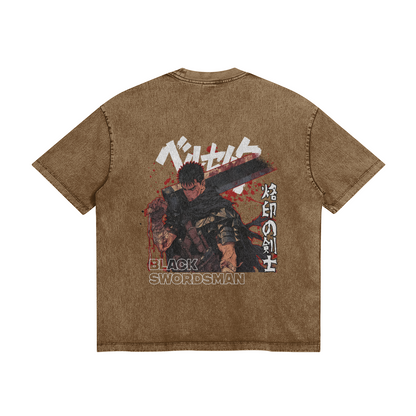 Guts Black Swordsman Stone Wash T-Shirt - Berserk