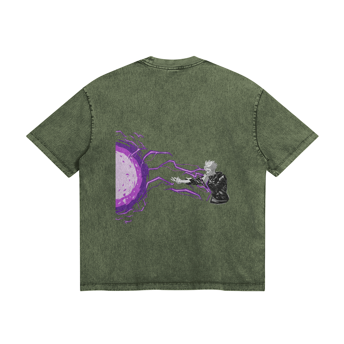 Satoru Gojo Hollow Purple Stone Wash T-Shirt - Jujutsu Kaisen