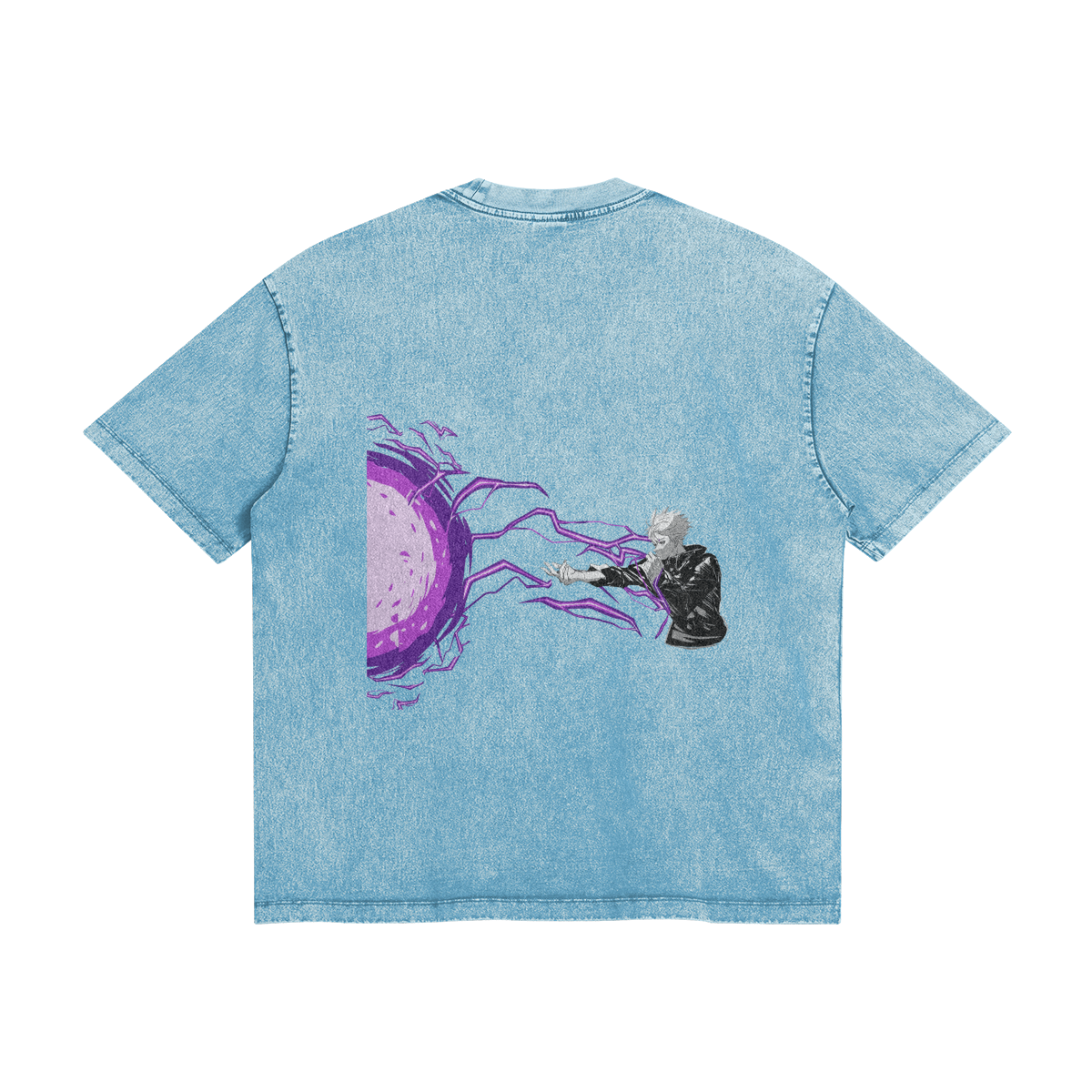 Satoru Gojo Hollow Purple Stone Wash T-Shirt - Jujutsu Kaisen