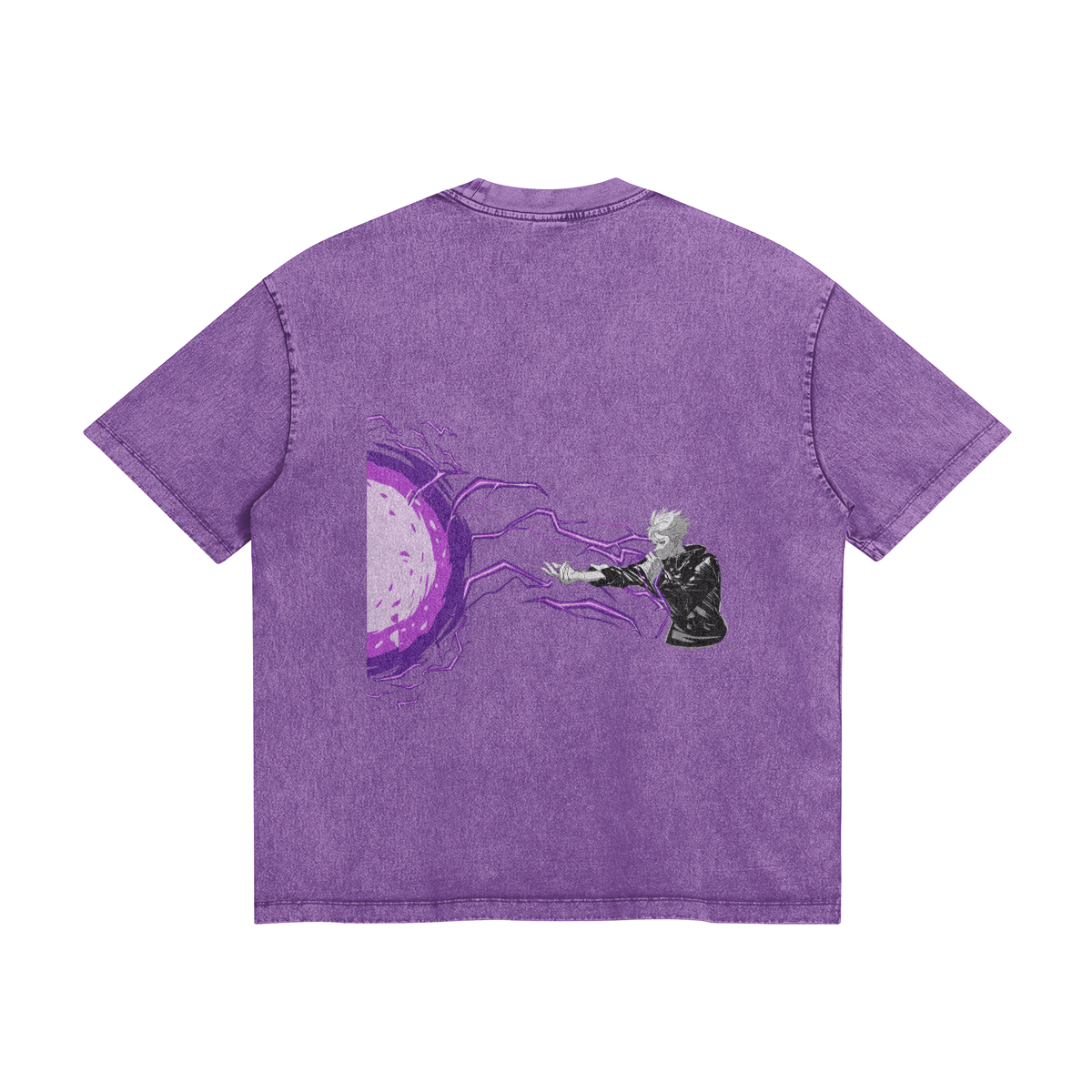 Satoru Gojo Hollow Purple Stone Wash T-Shirt - Jujutsu Kaisen