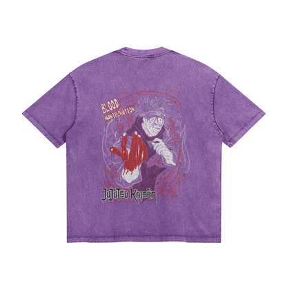 Blood Manipulation Stone Wash T-Shirt - Jujutsu Kaisen
