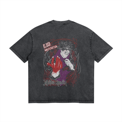Blood Manipulation Stone Wash T-Shirt - Jujutsu Kaisen