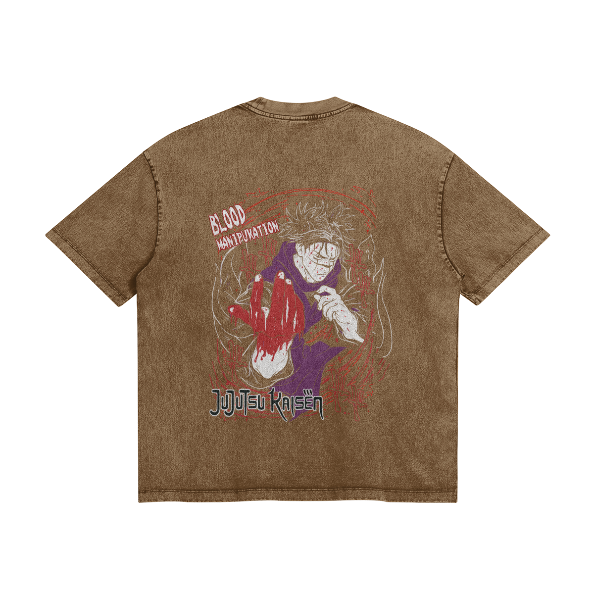 Blood Manipulation Stone Wash T-Shirt - Jujutsu Kaisen