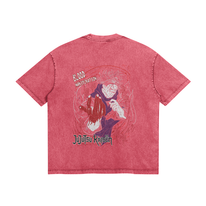 Blood Manipulation Stone Wash T-Shirt - Jujutsu Kaisen
